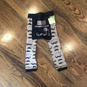 NWT! Baby Doodle Pants, Mustache print. Size M